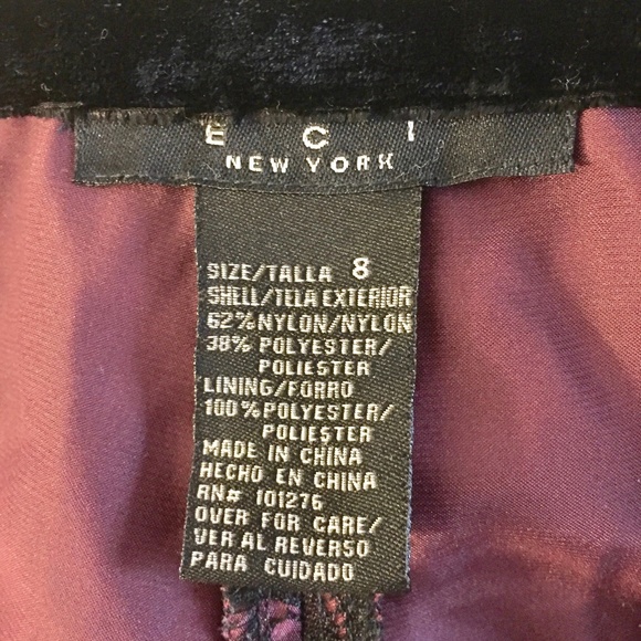 ECI Black Lace Overlay Wine Pants 6 Cocktail - Picture 4 of 8